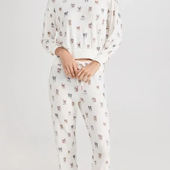 Z Supply Intimates Sleepwear Dog Heart Eyes Pj Piece Set